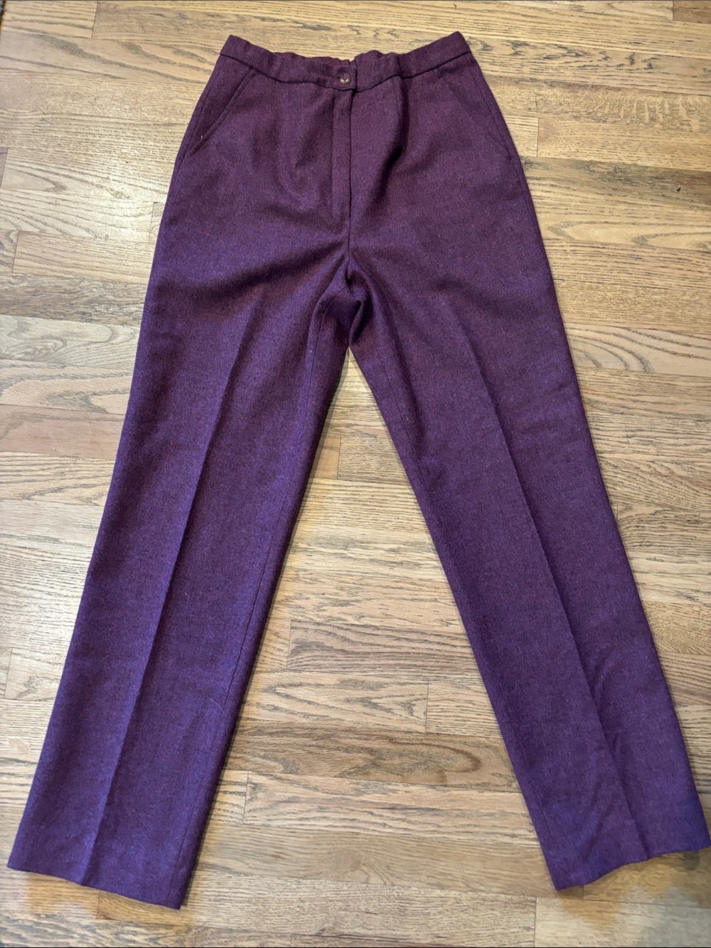 Vintage Pendleton Classic Women's Plum 100% Virgin Wool Trousers, Sz 6 EXC COND
